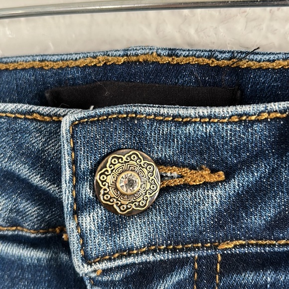 Brand- .laugiseD  size 28  💎 jeweled front button embellished pockets/ & bottom - Picture 5 of 13